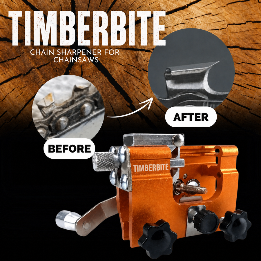 Before and after chain sharpening with TimberBite